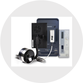 Picture of a FUS transducers on a Vantage NXT 256 HIFU with external power supply