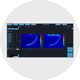 Image of the NDE imaging software GUI showing a custom processed imaging in NDE Imaging Software: Native direct TFM and custom processing through DORT