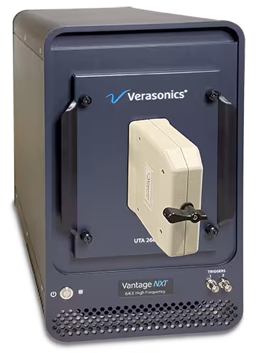 Picture of the Micro-coax Connector with 260-pin Transducer Backshell Kit assembled in a Vantage NXT System