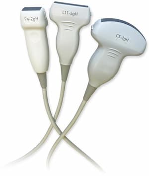 Picture of the three humanscan general imaging transducers