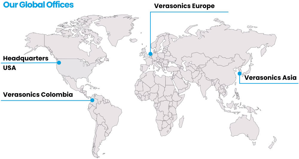 image of a world map with Verasonics global offices